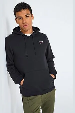 Reebok Mens Identity Small Logo Fleece Hoodie