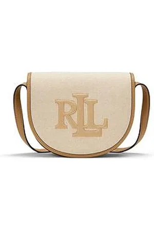 Ralph Lauren Canvas Leather Mix Witley Crossbody Bag - Natural