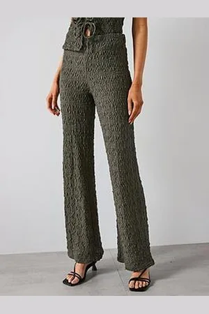 MANGO Straight Textured Trousers