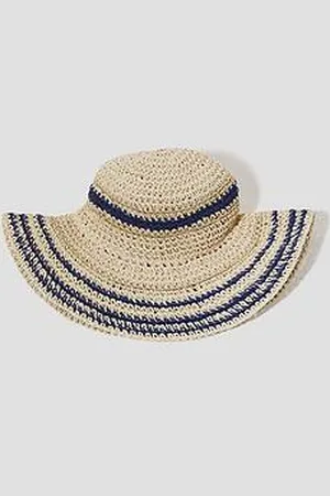 Monsoon Mona Stripe Straw Sun Hat
