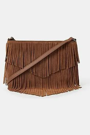 Accessorize Suede Fringe Cross Body Bag