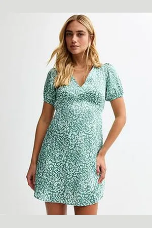 New Look Pattern Print Tie Back Satin Mini Dress