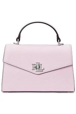 Ralph Lauren Crosshatch Leather Small Farrah Satchel Bag