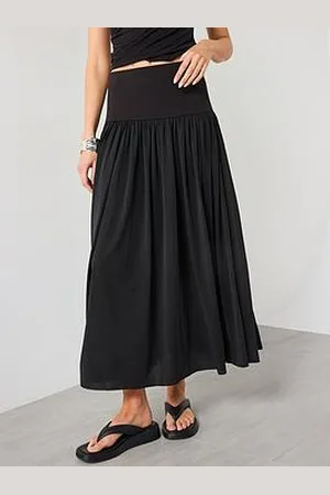 MANGO Long Gathered Skirt