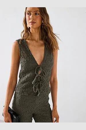 MANGO Bow Texture Top