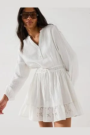 Very Broderie Frill Hem Mini Dress