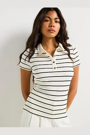 Very Collar Detail Rib Top