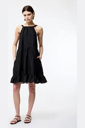 French Connection Halter Neck Tiered Ruffle Tie Mini Dress