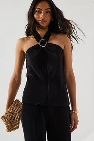 Very Halter Co Ord Top Plisse