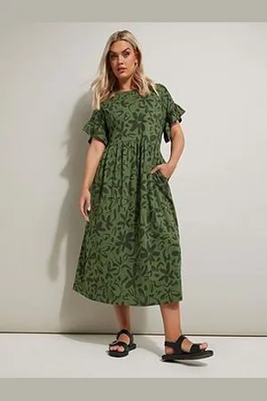 Yours Curve Frill Cotton Midaxi Dress