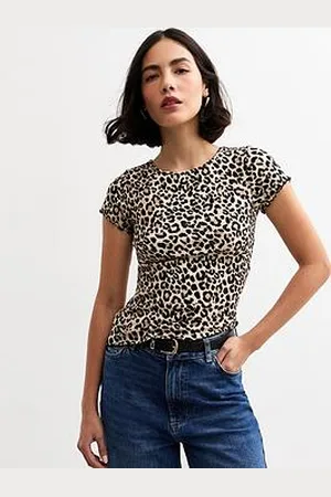 New Look Short Sleeve Leopard Print Top