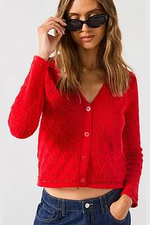 MANGO Pattern Knit Detailed Cardigan