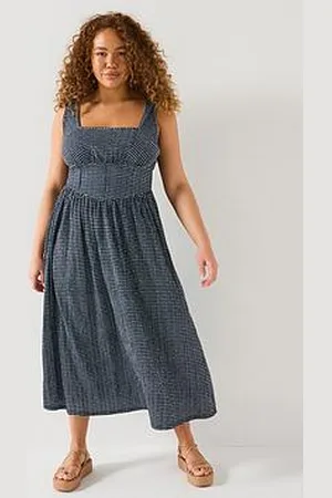 Very Gingham Corset Detail Midaxi Dress
