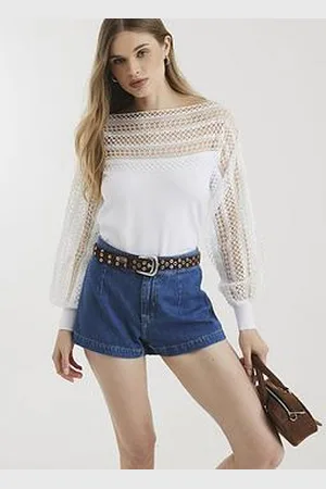 River Island Long Sleeve Lace Hybrid Jumper