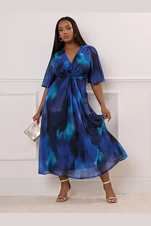 Yours Curve Knot Front Angel Sleeve Dress