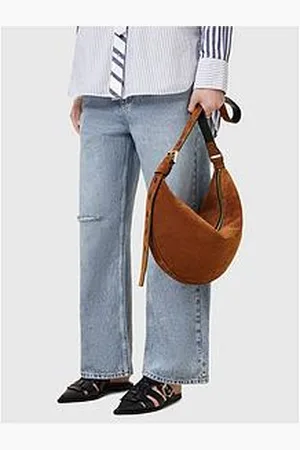 AllSaints Halfmoon Suede Shoulder Bag