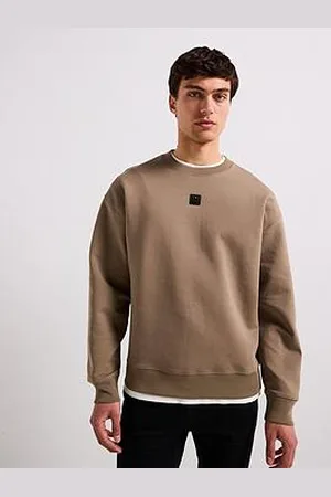 HUGO BOSS Dettil Relaxed Fit Logo Crew Neck Sweatshirt - Brown