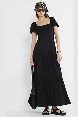 River Island Puff Sleeve Tea Mid Dress