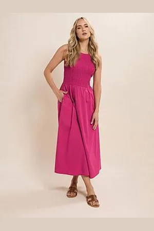 Long Tall Sally Tall Cotton Shirred Midi Dress