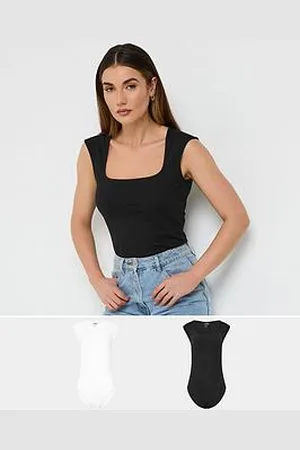 Long Tall Sally Tall 2 Pack Sleeveless Square Neck Bodysuit