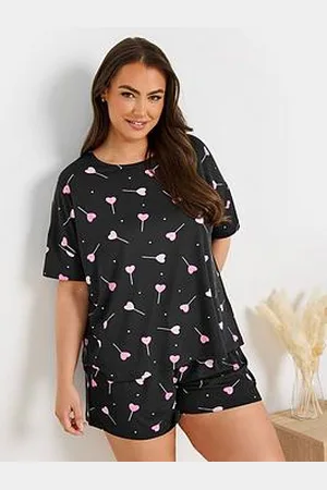 Yours Curve Heart Lollipops Shorts Pj Set