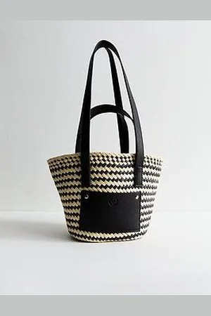 New Look Zigzag Weave Basket Bag
