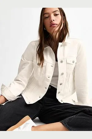 New Look Button Front Lightly Distressed Denim Jacket