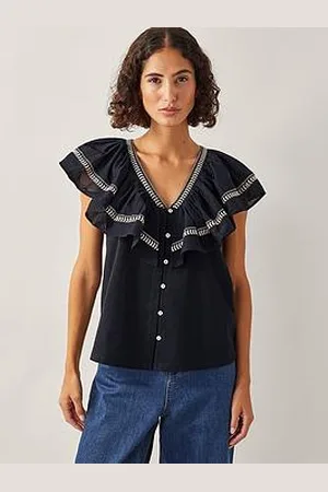 Monsoon Fenn Fabric Mix Top