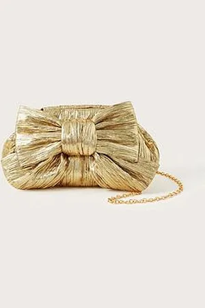Monsoon Oversized Bow Metallic Bag