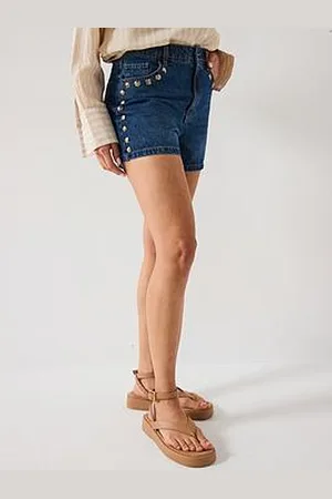 Very Denim Shorts With Stud Trim