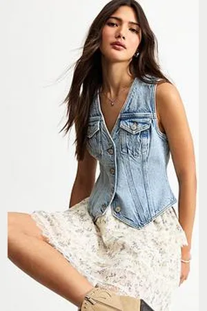 New Look Denim Buttoned Waistcoat