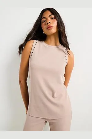 Very Eyelet Detail Longline Vest Co-Ord
