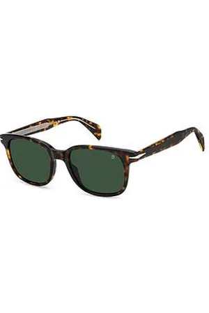 DB EYEWEAR BY DAVID BECKHAM Green Acetate Rectangular Sunglasses