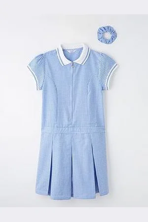 Very Girls Rib Collar Gingham School Dress