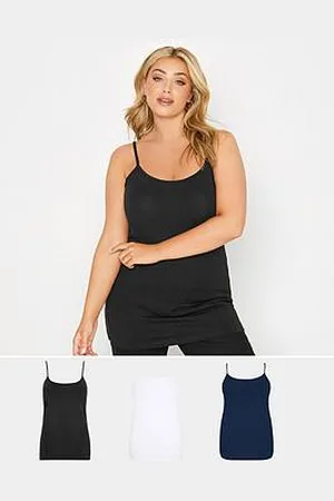 Yours 3 Pack Cami Vest. /White/Navy