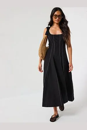 Very Corset Detail Pinktuck Midi Dress