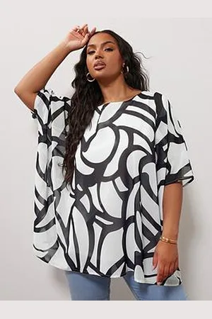 Yours Curve Mono Geo Cape Top