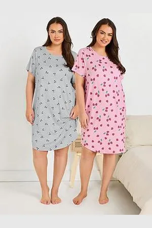 Yours Curve 2 Pack Fruit Dipped Back Nightdress