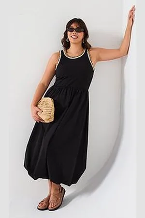 Very Puffball Hem 2 In 1 Midi Dress