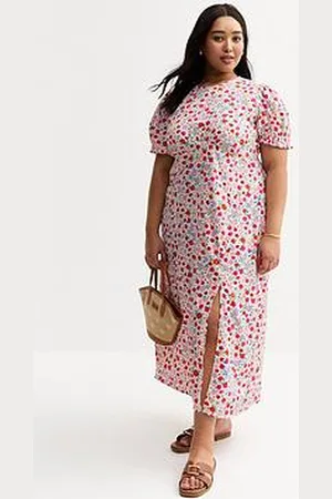 New Look Curves Floral Print Midi Dress