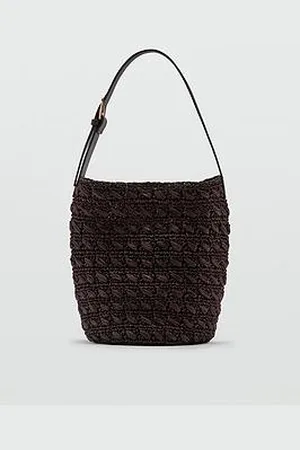 MANGO Natural Fibre Shoulder Bag