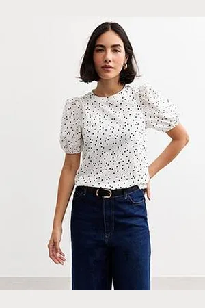 New Look Spot Print Puff Sleeve Top