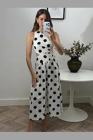 Style Cheat Jasmine One Shoulder Drop Waist Dress - Black/White