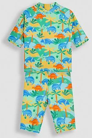 JoJo Maman Bébé Boys Dinosaur Sun Protection 2-Piece Suit