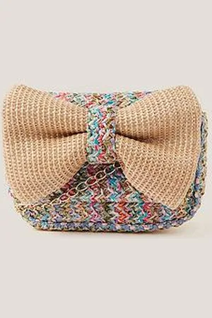Monsoon Girls Woven Bow Bag