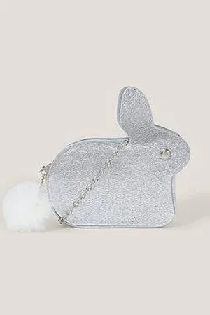Monsoon Girls Faux Fur Pom-Pom Bunny Bag
