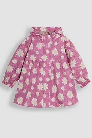 JoJo Maman Bébé Girls Daisy Gathered Waterproof Jacket