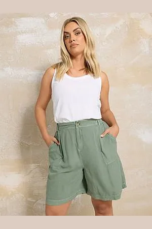 Yours Curve Chambray Elasticated Waist Short
