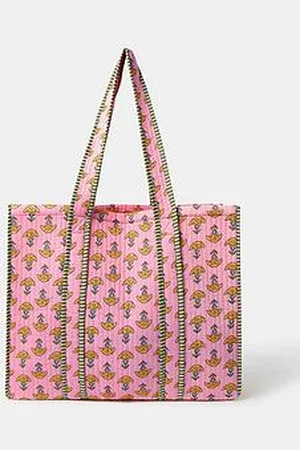 Accessorize Block Print Quilted Tote Bag