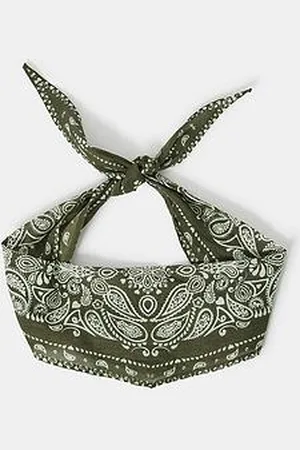 Accessorize Paisley Neckerchief Scarf - Khaki